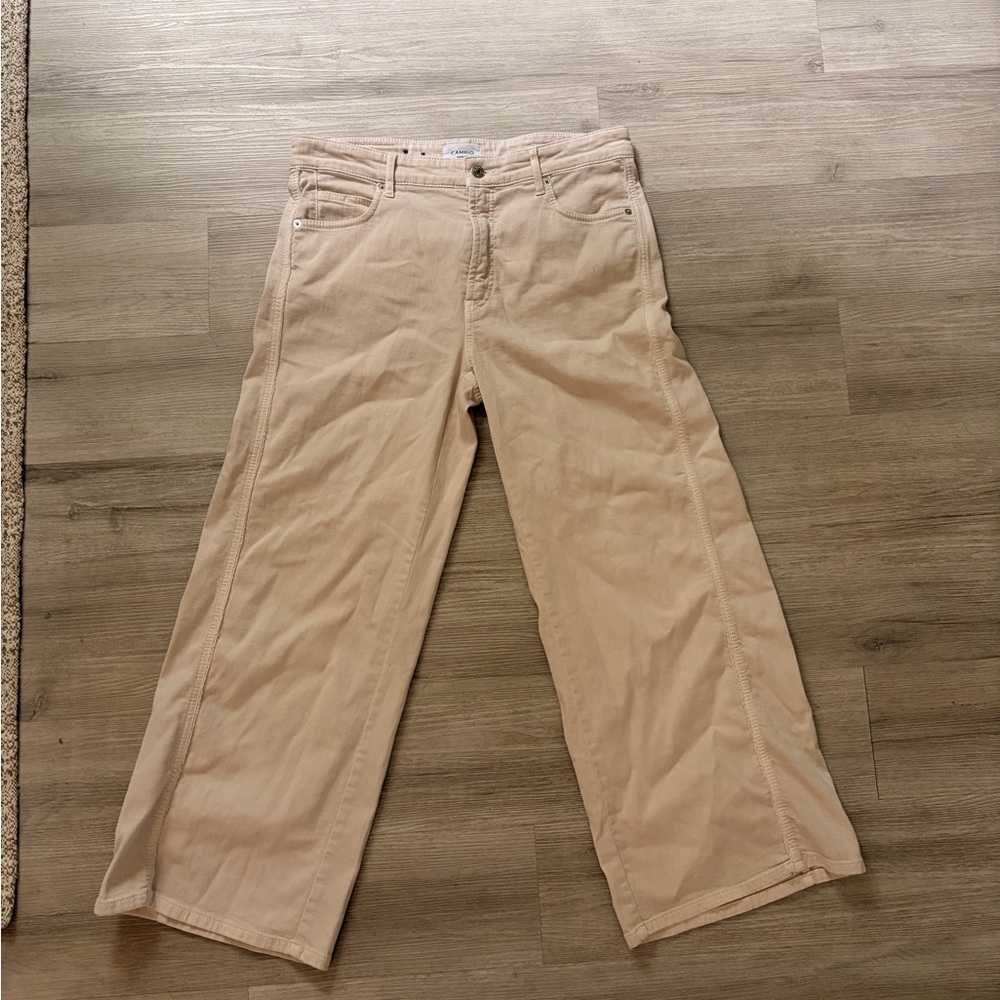 Cambio Palazzo Cropped Jean In Off White - Picture 5 of 5